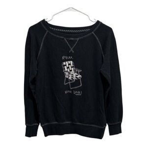 Vans Women’s Small Black Graphic Crewneck Sweatshirt – “Relax Wear Vans” Rare